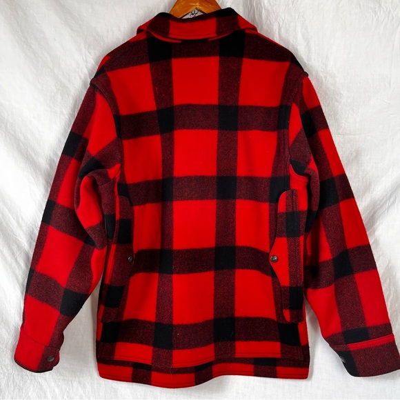 Filson Vintage Mackinaw Wool Cruiser Jacket Mens M L Buffalo Check Red Black - Picture 9 of 16